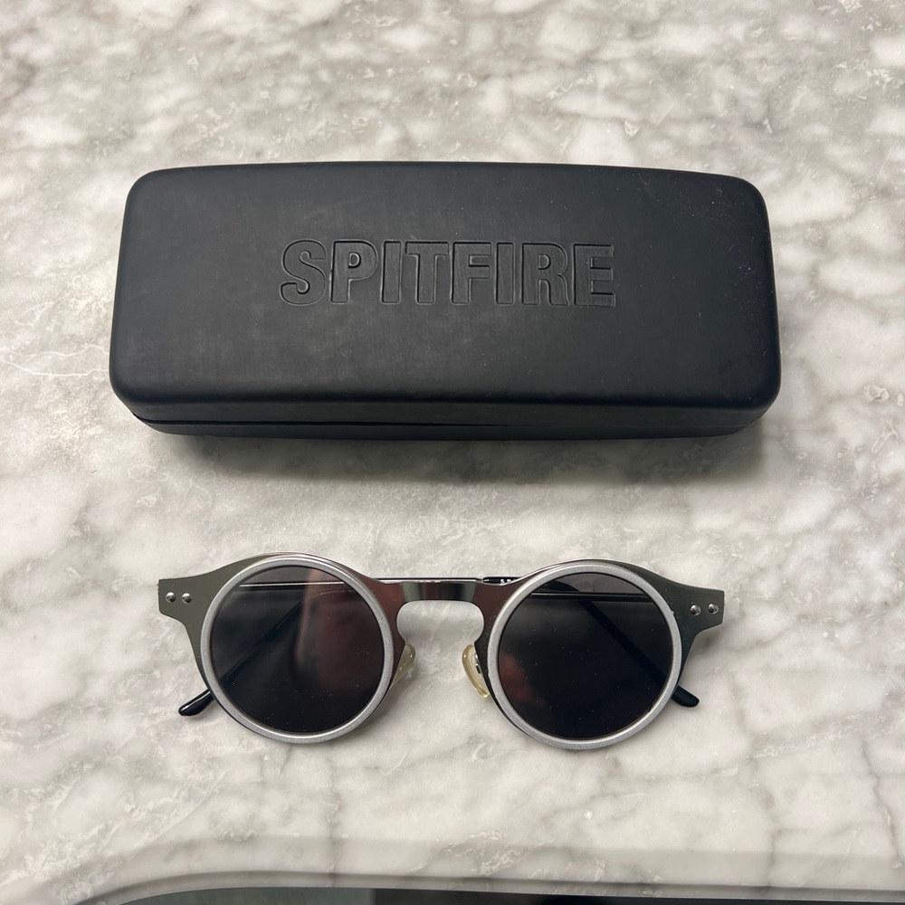 Spitfire Silver Frame Sunglasses with Black Case